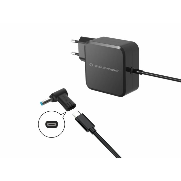 Adaptador Tip Cargador Conceptronic Usb-c A Dc Hp 4.5x3.0mm 18-20v