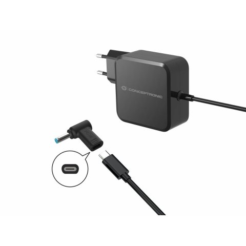 Adaptador Tip Cargador Conceptronic Usb-c A Dc Hp 4.5x3.0mm 18-20v