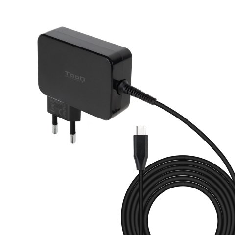Cargador De Pared Tooq Tqlc-usbcgan90pd Usb-c Pd 90w Con Sistema Gan Color Negro