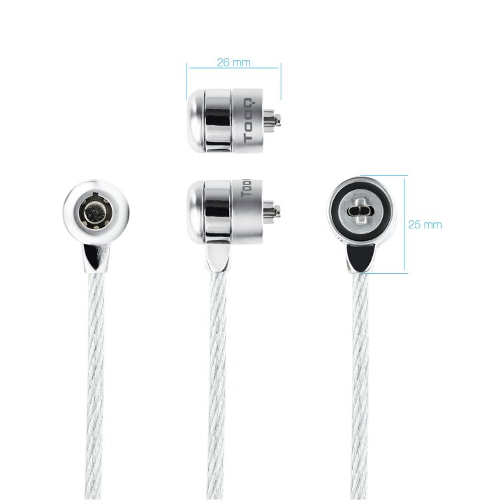 Cable De Seguridad Portatiles monitores televisiones Tooq Tqclk0025 Con Llave 1.5 M Sistema Kensington