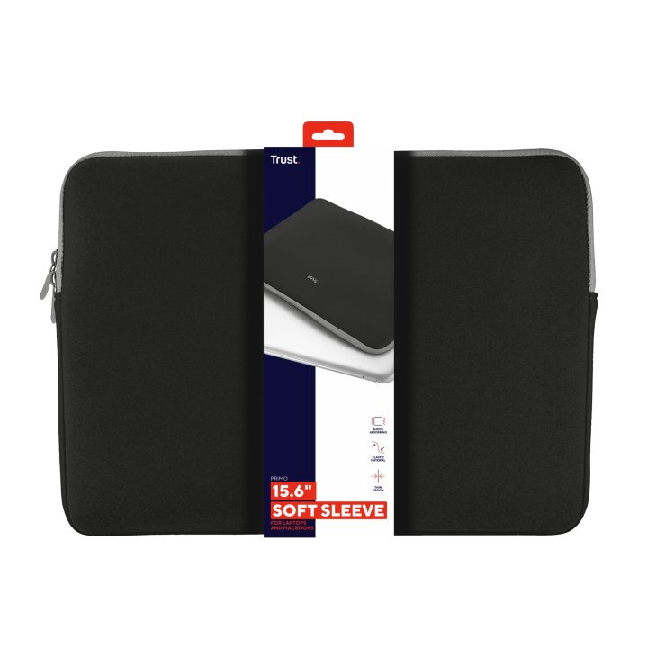 Funda Universal Trust Primo Sleeve- Para Portatiles De 15.6" - Color Negro 21248
