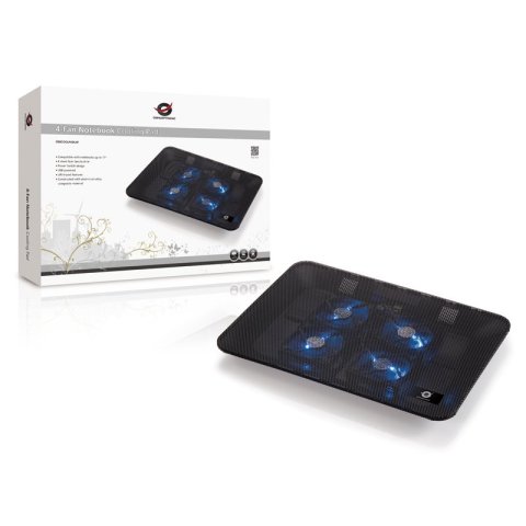 Base De Refrigeracion Para Portatiles Conceptronic 4 Ventiladores 80mm Hasta 15.6"
