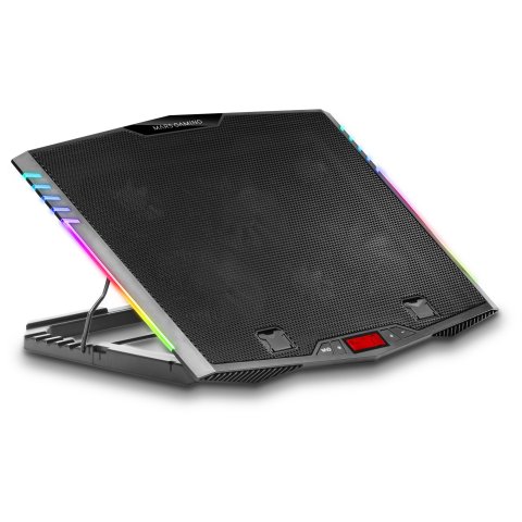 Base De Refrigeracion Para Portatiles Mars Gaming Mnbc5 Con Soporte Adicional De Movil tablet Para Portatil Hasta 17" Ilumina