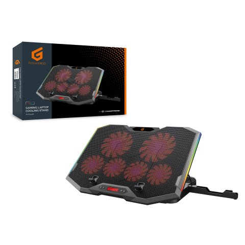 Base De Refrigeracion Para Portatiles Gaming Conceptronic Hasta 17" 6 Ventiladores Luz Rbg