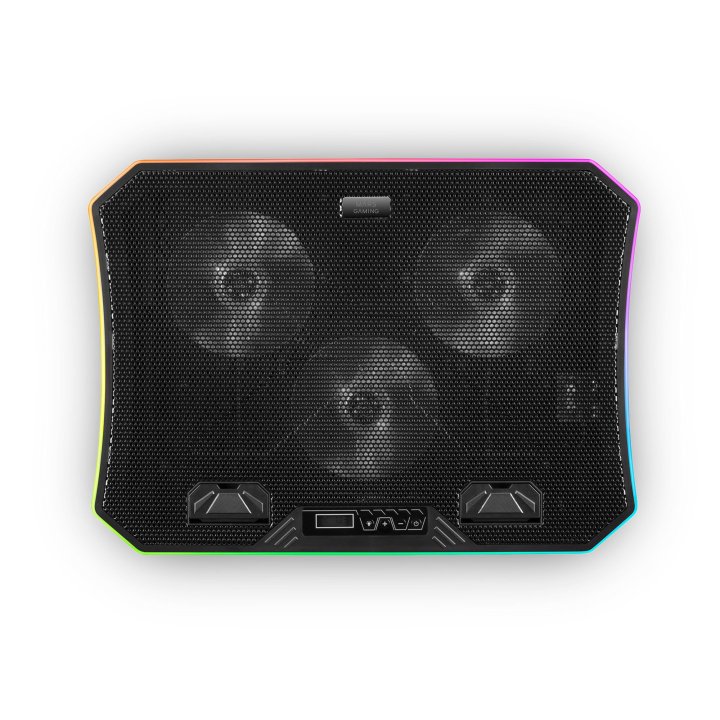 Base De Refrigeracion Para Portatiles Mars Gaming Mnbc6 Con Soporte Adicional De Movil tablet Para Portatil Hasta 19" Ilumina