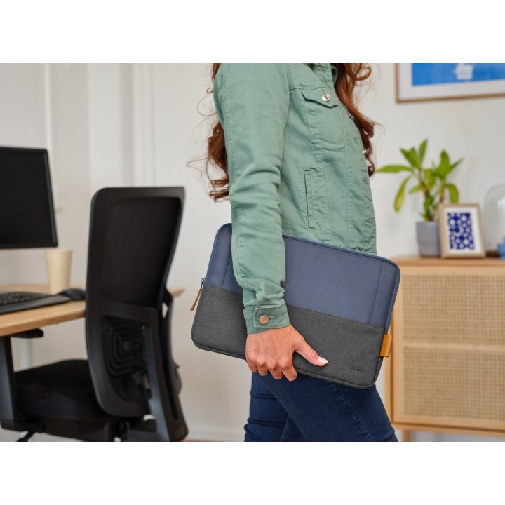 Funda Universal Trust Lisboa 25123 Soft Sleeve Color Negro azul - Para Tablets portatiles Hasta 13.3"