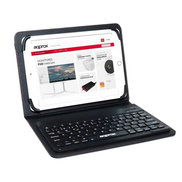 Funda Con Teclado Approx Para Tablets De 9.7"a 10.5" Bluetooth Color Negro Appipck06v2