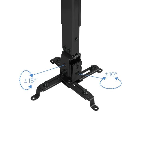 Soporte De Proyector Techo Tooq Pj2012t-b Regulación 130-650mm Inclinable Max. 20kg Negro