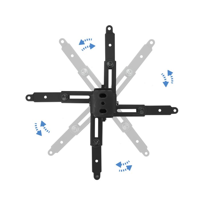 Soporte De Proyector Techo Tooq Pj2012t-b Regulación 130-650mm Inclinable Max. 20kg Negro