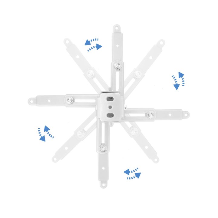 Soporte De Proyector Techo Tooq Pj2012t-b Regulación 130-650mm Inclinable Max. 20kg Blanco