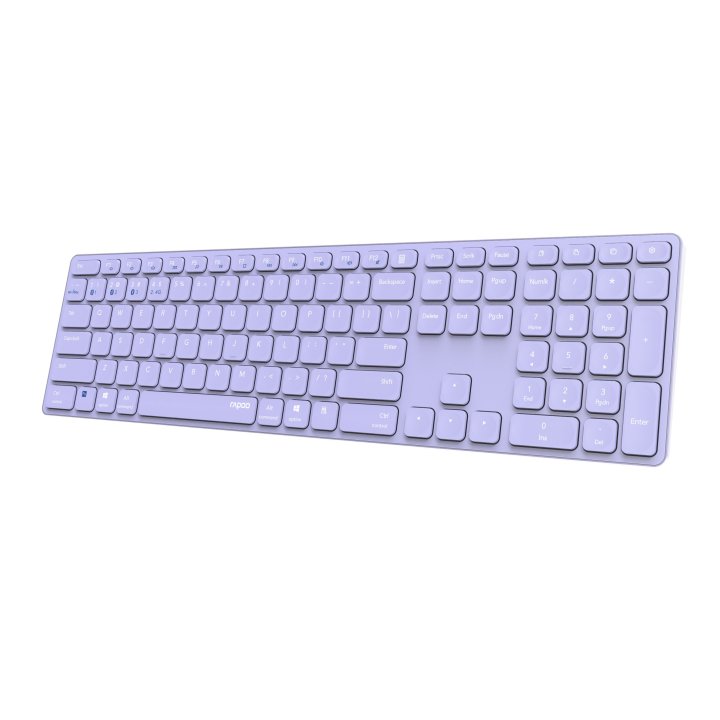 Teclado Rapoo Wireless Y Bluetooth E9800m 2.4ghz Bt 3.0 5.0 Diseño Ultrafino Bateria Lilabase Aluminio Multi Mode