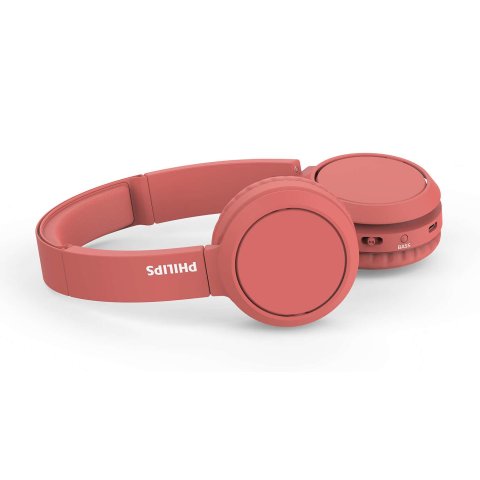 Headset Bluetooth Philips Tah4205rd 00 Bt 5.0 Microfono Integrado Color Rojo Plegables