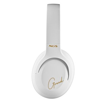 Headset Bluetooth Ngs Artica Greed Blanco Con Microfono Bateria 300 Mah 40h Carga Usb-c 2