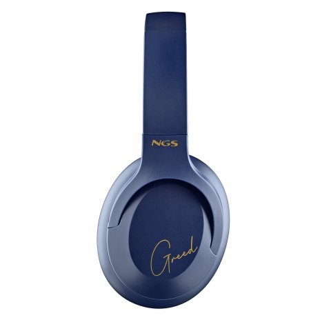 Headset Bluetooth Ngs Artica Greed Azul Con Microfono Bateria 300 Mah 40h Carga Usb-c