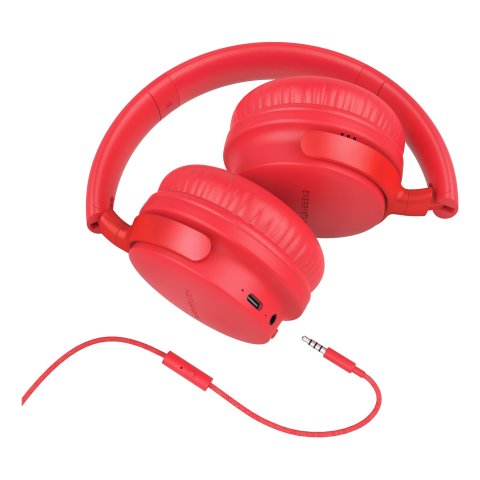 Headset Bluetooth Energy System Style 3 Plegables Bt 5.1 Deep Bass Bateria 25h Microfono Color Rojo