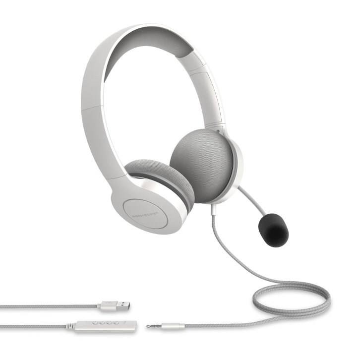Headset Energy Sistem Office 3 White Diadema Ajustable Microfono Retractil Conexion Jack 3.5mm Y Usb