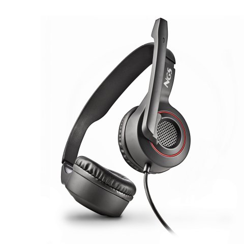 Headset Ngs Msx10 Pro Estereo  20hz 105db Jack 3.5+adaptador Doble Negro rojo