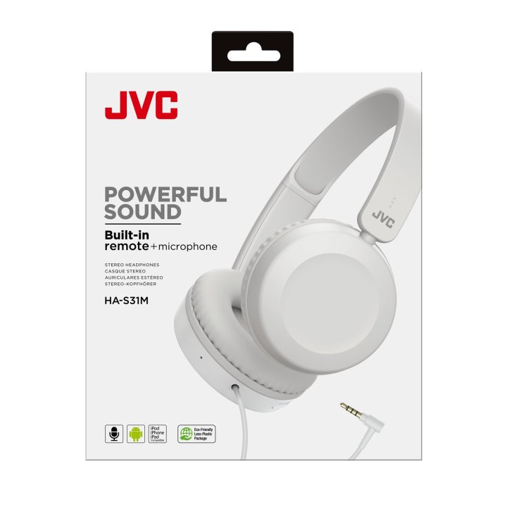 Headset Jvc Ha-s31m-a-e Con Cable Jack 3.5mm Microfono Integrado Color Blanco