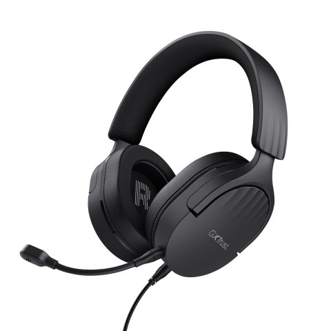 Headset Trust Gaming Gxt 489 Negro Fayzo 24898 Microfono Desmontable Plegable Cable Trenzado 1,2m Jack 3.5mm Control Remoto