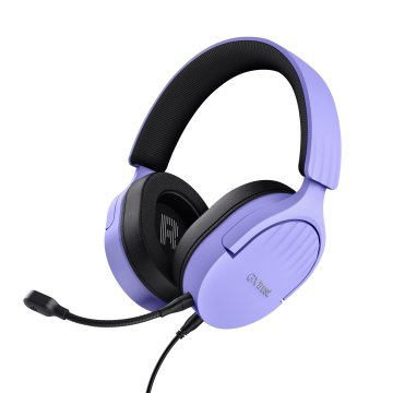 Headset Trust Gaming Gxt 489 Morado Fayzo 25301 Microfono Desmontable Plegable Cable Trenzado 1,2m Jack 3.5mm Control Remoto 2
