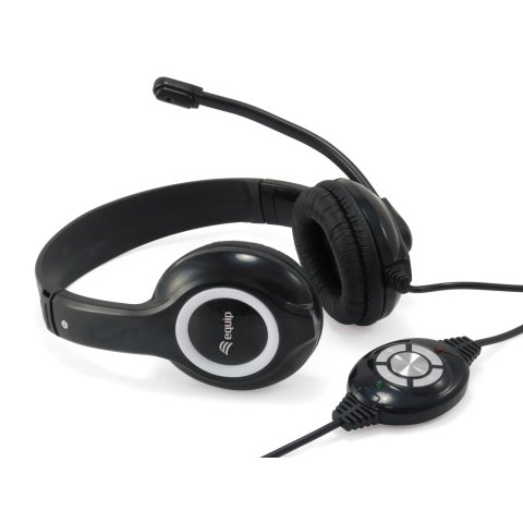 Headset Usb Equip Life Microfono Flexible Control De Volumen Color Negro   Blanco Promo