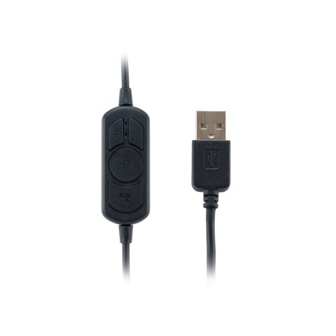 Headset Usb Equip Life Microfono Flexible Control De Volumen Mute Color Negro