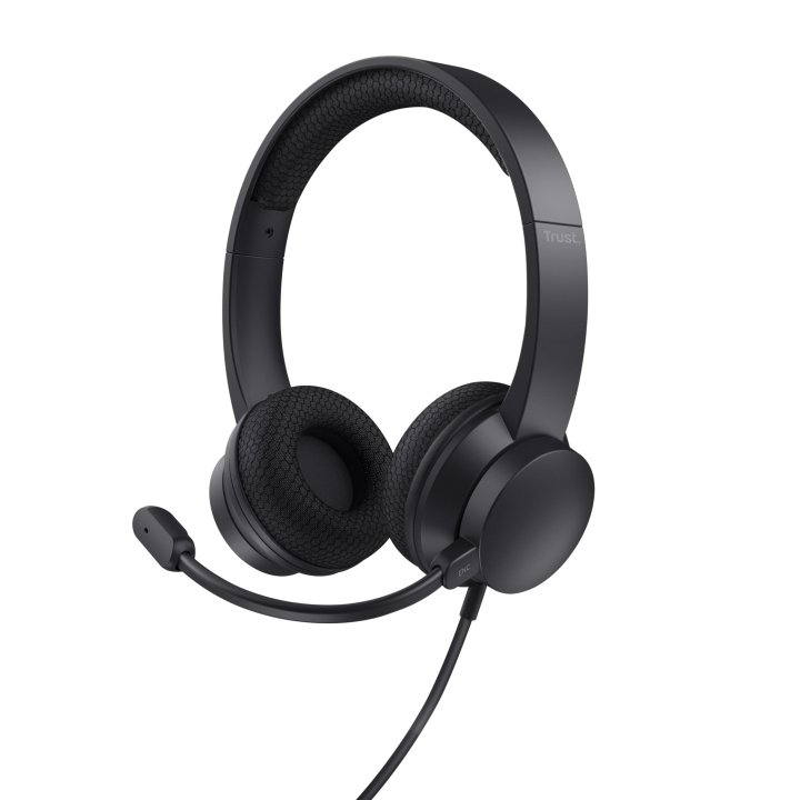 Headset Trust Hs-260 25334 Usb Usb Adaptador Usb-c Microfono Plegable Con Cancelacion De Ruido 