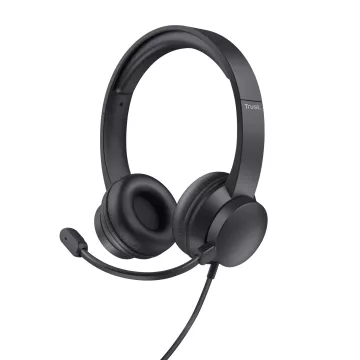 Headset Trust Hs-201 25373 Usb Microfono Plegable Diadema Ajustable