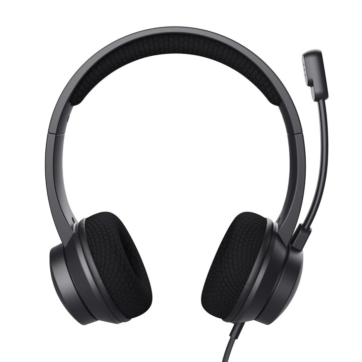 Headset Trust Hs-260 25334 Usb Usb Adaptador Usb-c Microfono Plegable Con Cancelacion De Ruido 