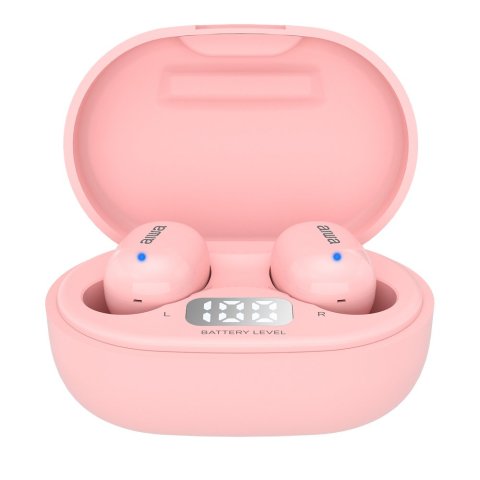 Auricular Bluetooth Intrauditivo Aiwa Ebtw-150pk Pink Bt 5.0 Tws Estuche De Recarga Con Bateria De Litio