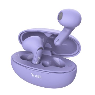 Headset Intrauditivo Bluetooth Trust Yavi 25299 Lila Enc Base De Carga Usb-c Control Tactil23h 25299