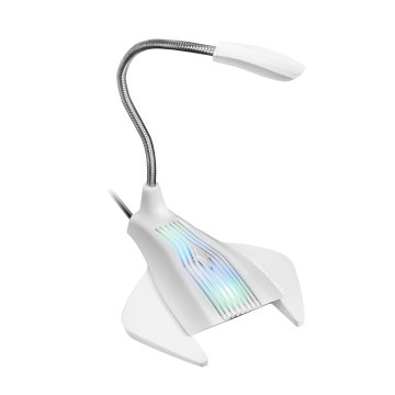 Microfono Sobremesa Adaptable Mars Gaming Mmic Omnidereccional Usb Brazo Flexible Boton Mute Base Con Led Rgb Flow Color Blan 2
