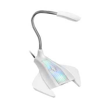 Microfono Sobremesa Adaptable Mars Gaming Mmic Omnidereccional Usb Brazo Flexible Boton Mute Base Con Led Rgb Flow Color Blan 2