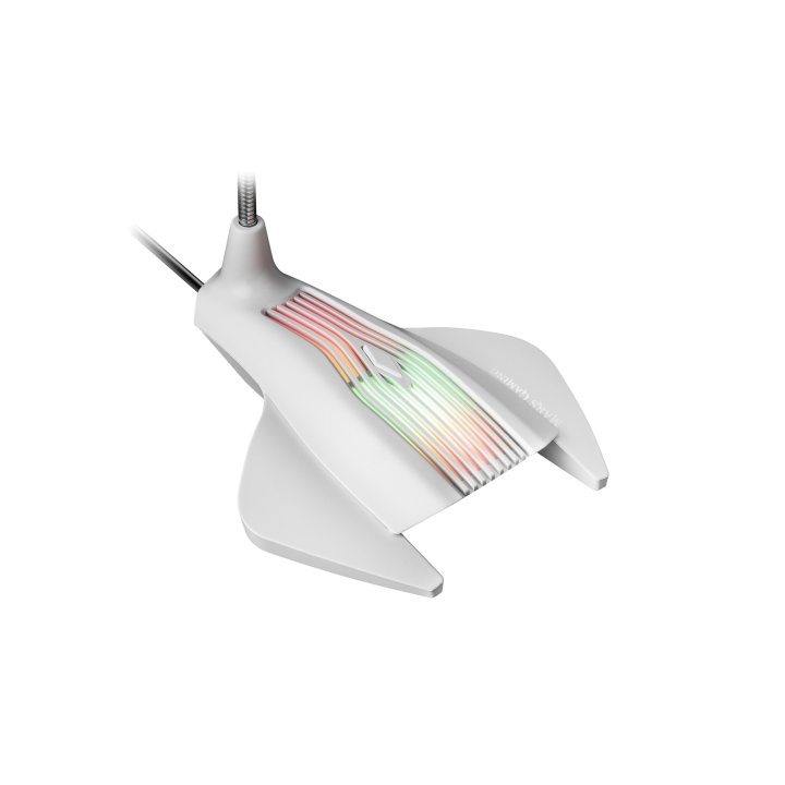 Microfono Sobremesa Adaptable Mars Gaming Mmic Omnidereccional Usb Brazo Flexible Boton Mute Base Con Led Rgb Flow Color Blan