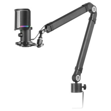 Microfono Profesional Mars Gaming Mmicxt Black Microfono De Estudio De Alta Definicion Adc 192khz Dynamic Argb Ring