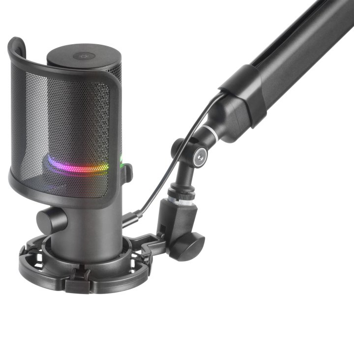 Microfono Profesional Mars Gaming Mmicxt Black Microfono De Estudio De Alta Definicion Adc 192khz Dynamic Argb Ring