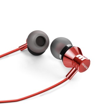 Auricular Intrauditivo Aiwa Estm-50rd Red 3.5mm Driver Neodimio 10mm Dinamico Micro Controlador Remoto Cable 1.2m 2