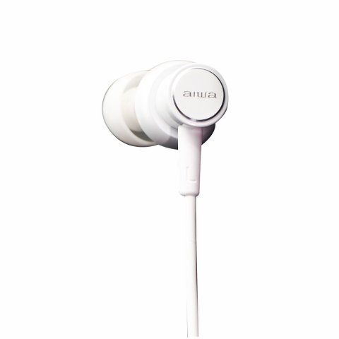 Auricular Intrauditivo Aiwa Estm-500wt White Diamond Carcasa De Alumino Driver 10mm Con Iman N40 Y Diafragma De Titanio Contr