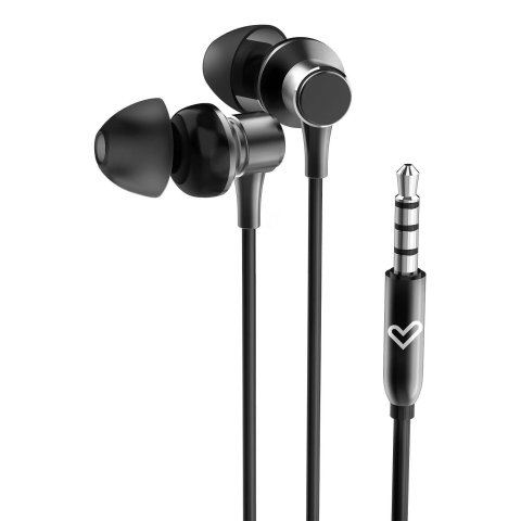 Auricular Intrauditivo Energy Sistem Metallized Jack 3.5mm Control Remoto Aluminio Negro Con Mic