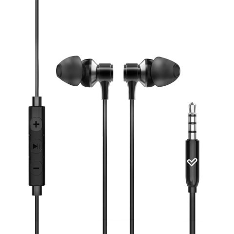 Auricular Intrauditivo Energy Sistem Metallized Jack 3.5mm Control Remoto Aluminio Negro Con Mic