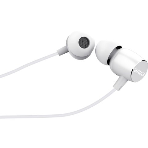 Auricular Intrauditivo Aiwa Estm-30wt White 3,5mm Dreiver Neodimio 10mm Dinamico Micro Incorporado