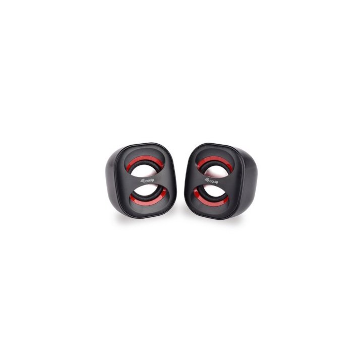 Altavoces 2.0 Equip Life Mini 6w Rms Color Negro Y Rojo Jack 3.5" Alimetancion Usb