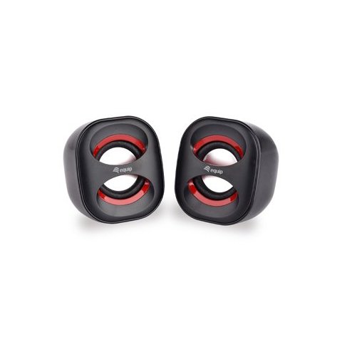 Altavoces 2.0 Equip Life Mini 6w Rms Color Negro Y Rojo Jack 3.5" Alimetancion Usb