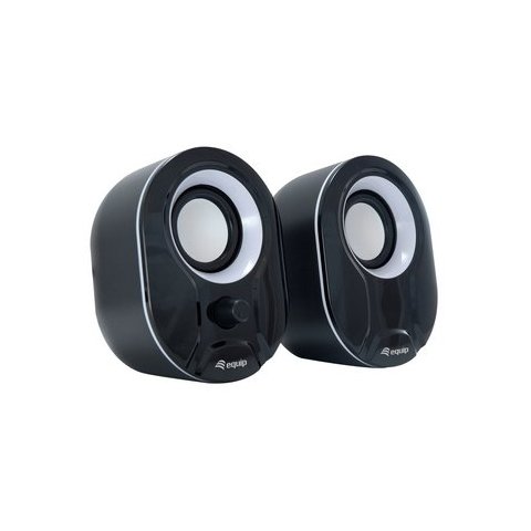 Altavoces 2.0 Equip Life 6w Rms Color Negro Y Blanco Jack 3.5" Control De Volumen Alimetancion Usb