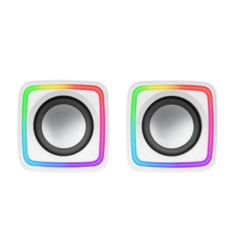 Altavoces 2.0 Mars Gaming Mscube White 8w Rms Sonido Dsp Espacial Iluminacion Rgb
