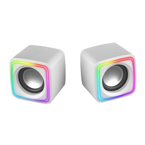 Altavoces 2.0 Mars Gaming Mscube White 8w Rms Sonido Dsp Espacial Iluminacion Rgb