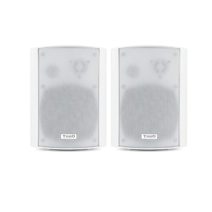 Altavoces 2.0 Autoamplificados Tooq Tqows-01w Multiconexiones Color Blanco Con Soporte De Pared