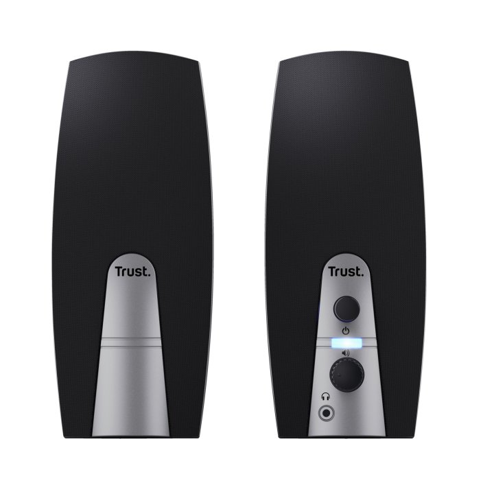 Altavoces 2.0 Trust 2.0 Basics 5w Rms 10w Max Autoalimentado Usb Conexion Frontal Auriculares Negro 24660