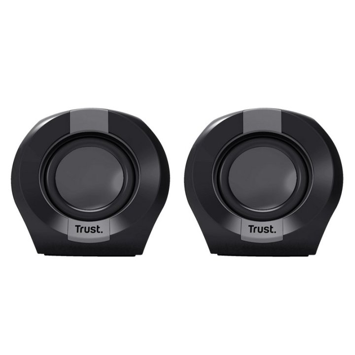 Altavoces 2.0 Trust Polo 25164 4w Rms Max 8w Control De Volumen Jack 3.5 Alimentados Por Usb Color Negro 25164