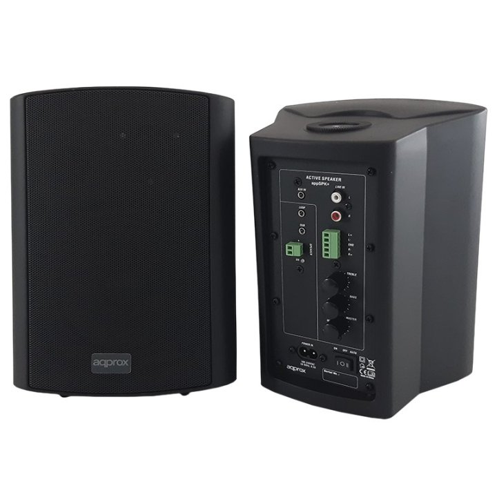 Altavoces 2.0 Autoamplificados Approx Color Negro 30w Por Canal Input 2xrca 1xjack 1x5 Pin Bt